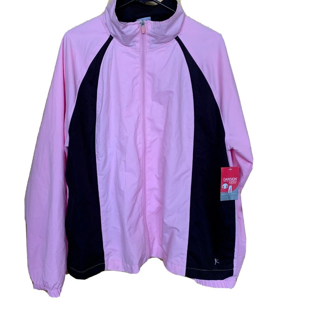 Danskin New Colorblock Collared Long Sleeve Full Zip Jacket Pink Sachet …